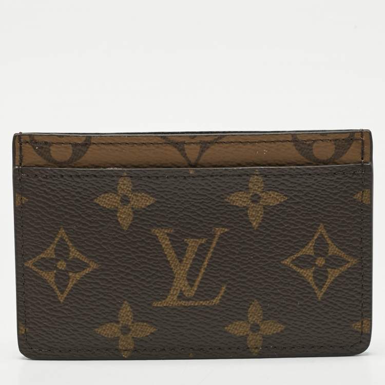 Pre Owned Louis Vuitton Monogram Reverse Canvas Card Holder