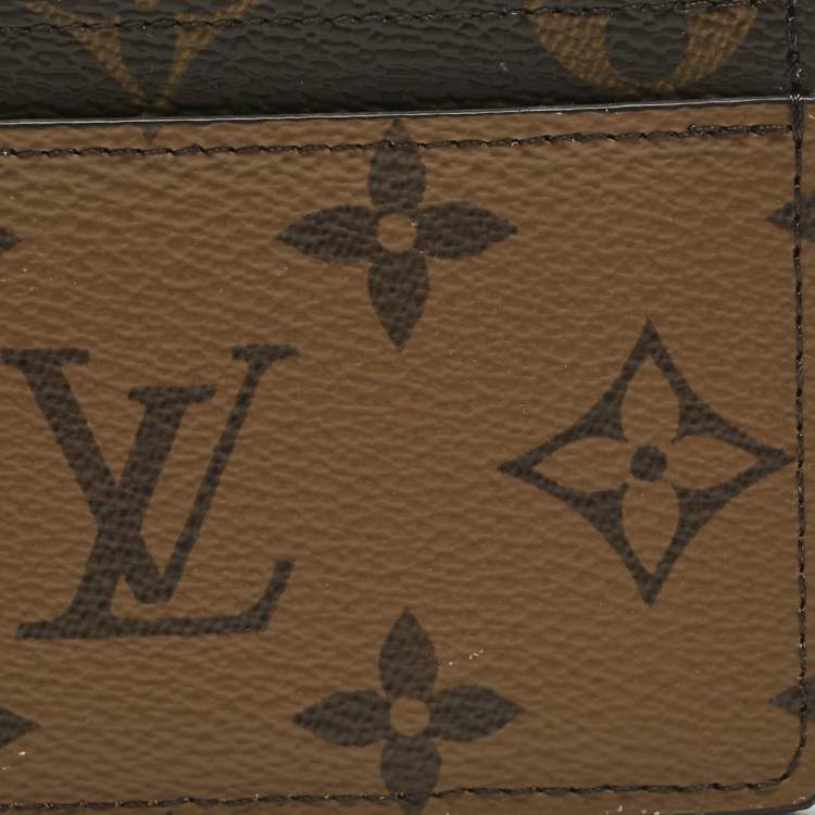 Pre Owned Louis Vuitton Monogram Reverse Canvas Card Holder