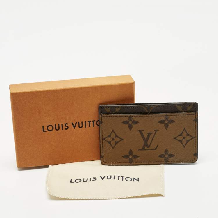Pre Owned Louis Vuitton Monogram Reverse Canvas Card Holder