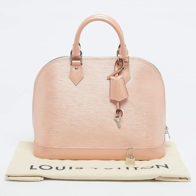 Pre Owned Louis Vuitton Metallic Peach Epi Leather Alma PM Bag