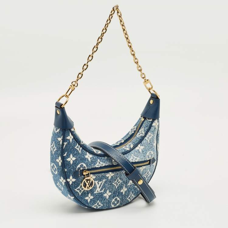 Pre Owned Louis Vuitton Bleu Monogram Denim Loop Bag