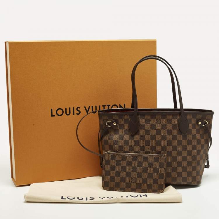 Pre Owned Louis Vuitton Neverfull PM Damier Ebene Canvas Bag