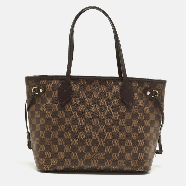 Pre Owned Louis Vuitton Neverfull PM Damier Ebene Canvas Bag