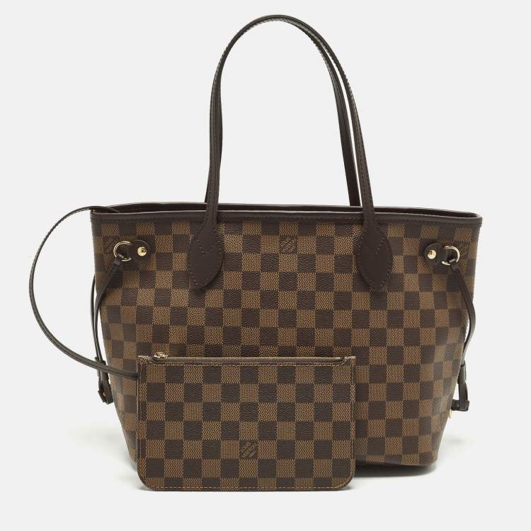 Pre Owned Louis Vuitton Neverfull PM Damier Ebene Canvas Bag