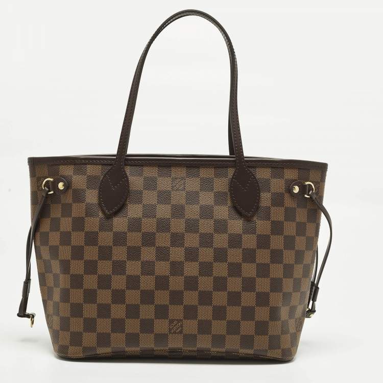 Pre Owned Louis Vuitton Neverfull PM Damier Ebene Canvas Bag