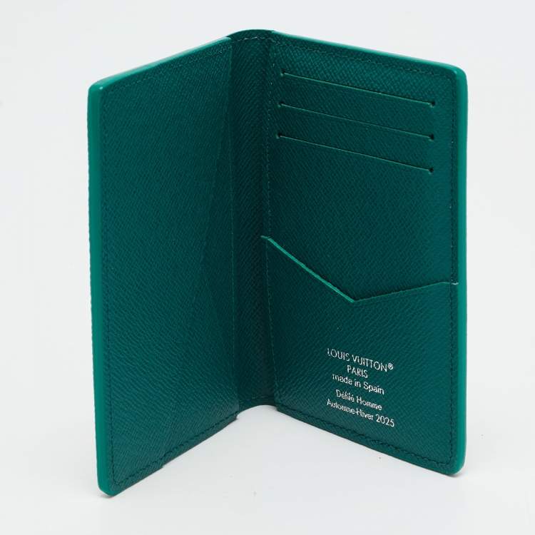 Pre Owned Louis Vuitton Green Monogram Canvas Pocket Organizer