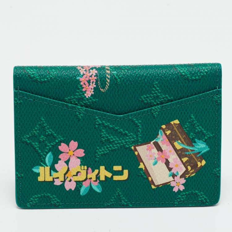 Pre Owned Louis Vuitton Green Monogram Canvas Pocket Organizer