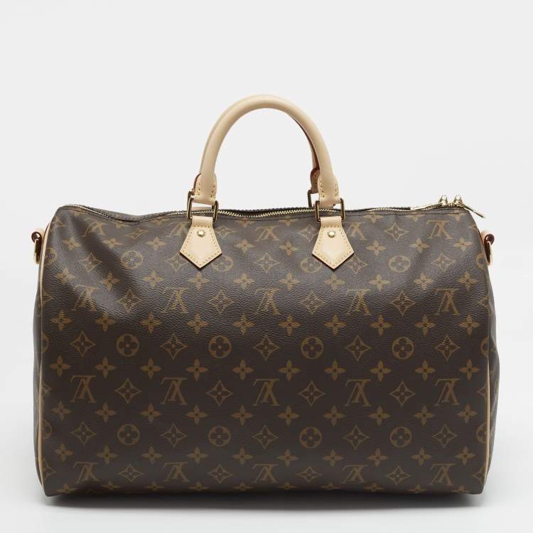 Pre Owned Louis Vuitton Speedy Bandouliere 40 Monogram Canvas Satchel
