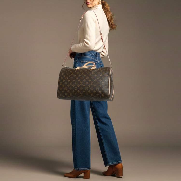 Pre Owned Louis Vuitton Speedy Bandouliere 40 Monogram Canvas Satchel