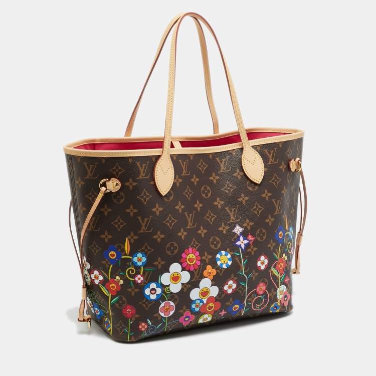 Pre Owned Louis Vuitton x Takashi Murakami Neverfull MM Monogram Canvas Tote