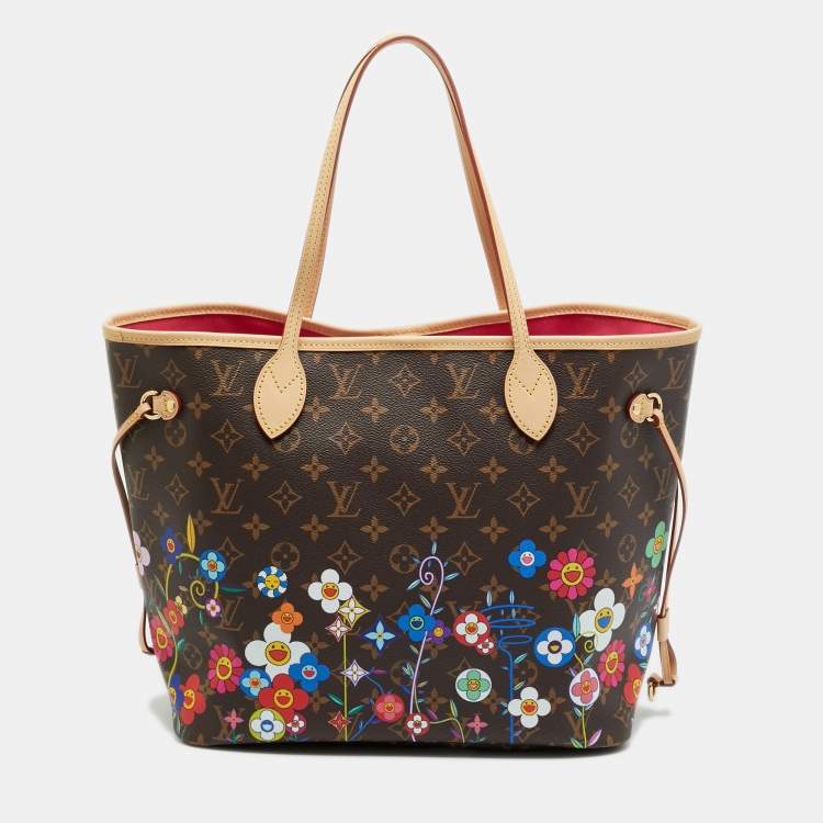 Pre Owned Louis Vuitton x Takashi Murakami Neverfull MM Monogram Canvas Tote