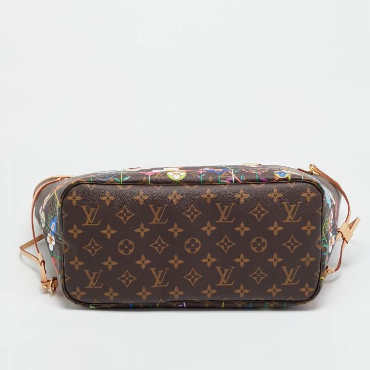 Pre Owned Louis Vuitton x Takashi Murakami Neverfull MM Monogram Canvas Tote