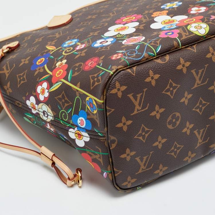 Pre Owned Louis Vuitton x Takashi Murakami Neverfull MM Monogram Canvas Tote