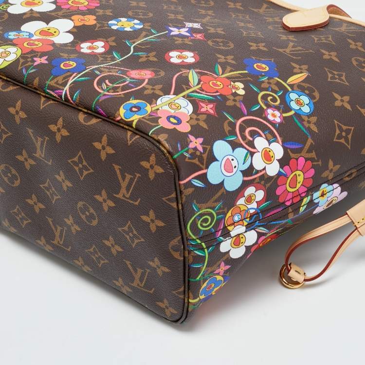 Pre Owned Louis Vuitton x Takashi Murakami Neverfull MM Monogram Canvas Tote