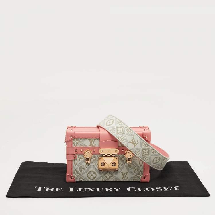 Pre Owned Louis Vuitton Petite Mallee Pink Since 1854 Jacquard Clutch