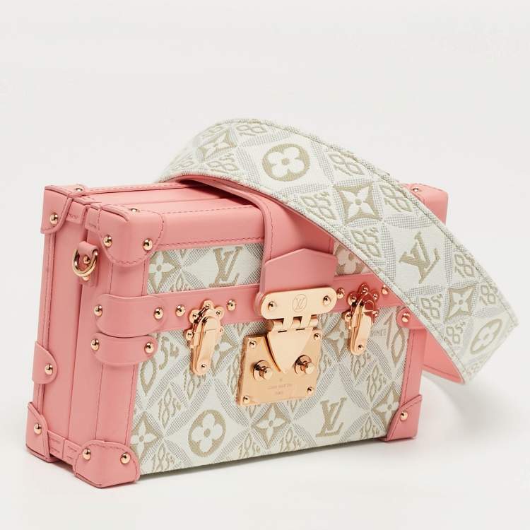 Pre Owned Louis Vuitton Petite Mallee Pink Since 1854 Jacquard Clutch