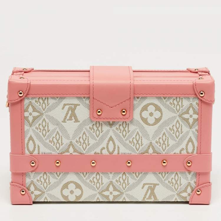 Pre Owned Louis Vuitton Petite Mallee Pink Since 1854 Jacquard Clutch
