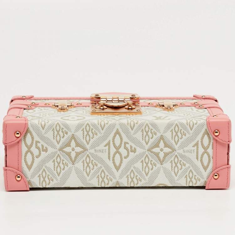 Pre Owned Louis Vuitton Petite Mallee Pink Since 1854 Jacquard Clutch