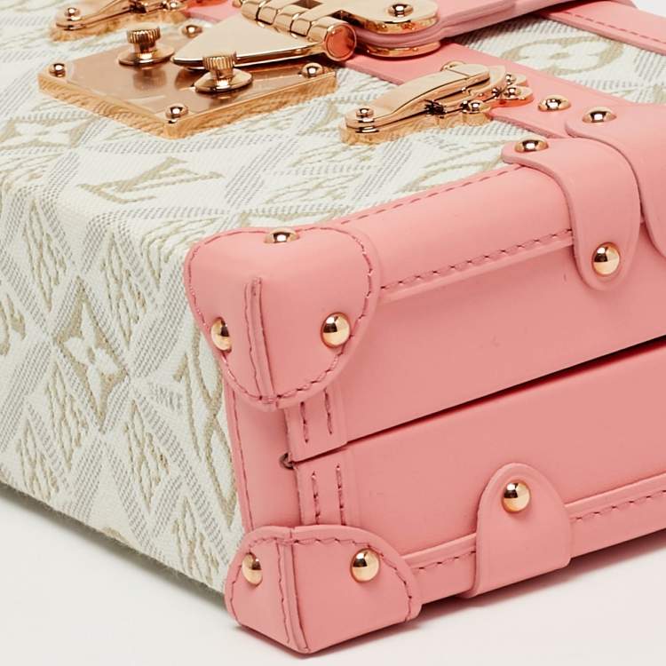 Pre Owned Louis Vuitton Petite Mallee Pink Since 1854 Jacquard Clutch