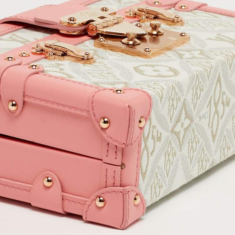 Pre Owned Louis Vuitton Petite Mallee Pink Since 1854 Jacquard Clutch