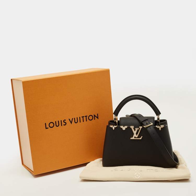 Pre Owned Louis Vuitton Capucines BB Black Taurillon Leather Top Handle Bag
