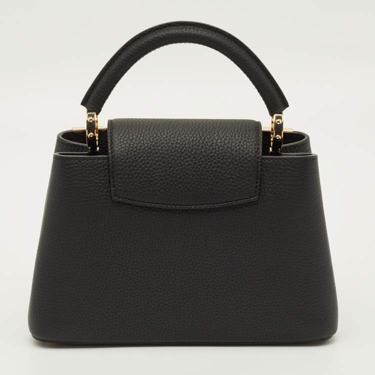 Pre Owned Louis Vuitton Capucines BB Black Taurillon Leather Top Handle Bag
