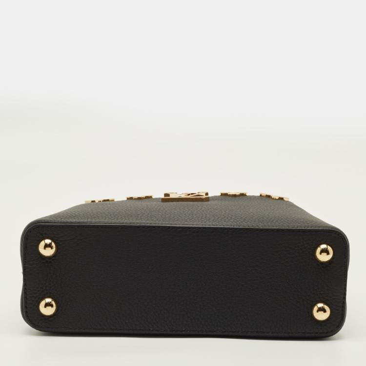 Pre Owned Louis Vuitton Capucines BB Black Taurillon Leather Top Handle Bag