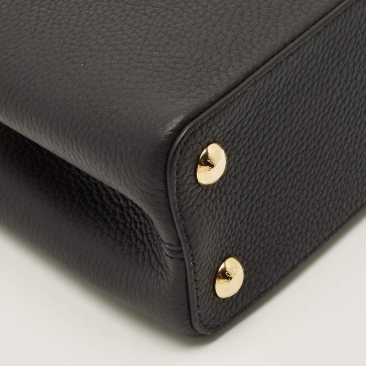 Pre Owned Louis Vuitton Capucines BB Black Taurillon Leather Top Handle Bag