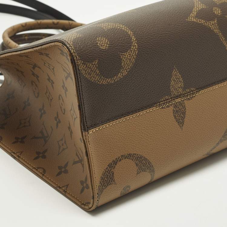 Pre Owned Louis Vuitton Onthego MM Monogram Giant Reverse Canvas Tote