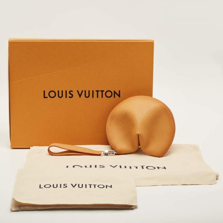 Pre Owned Louis Vuitton Fortune Cookie Tan Monogram Leather Pouch