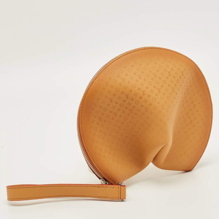 Pre Owned Louis Vuitton Fortune Cookie Tan Monogram Leather Pouch