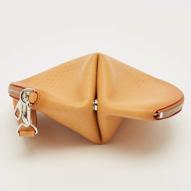 Pre Owned Louis Vuitton Fortune Cookie Tan Monogram Leather Pouch