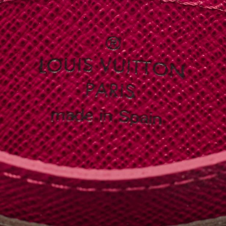 Pre Owned Louis Vuitton Fuchsia Monogram Canvas Card Holder