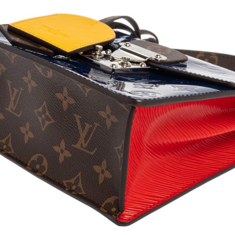 Pre Owned Louis Vuitton Bleu Indien Vernis Epi Monogram Spring Street Bag