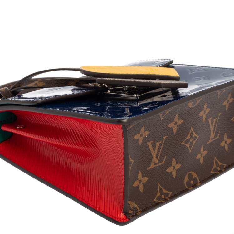 Pre Owned Louis Vuitton Bleu Indien Vernis Epi Monogram Spring Street Bag