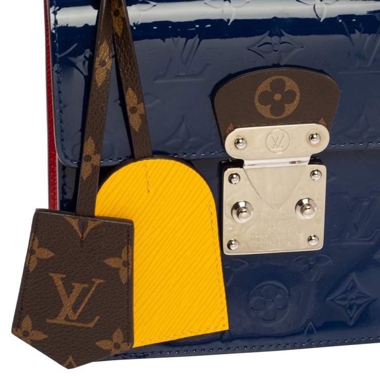 Pre Owned Louis Vuitton Bleu Indien Vernis Epi Monogram Spring Street Bag