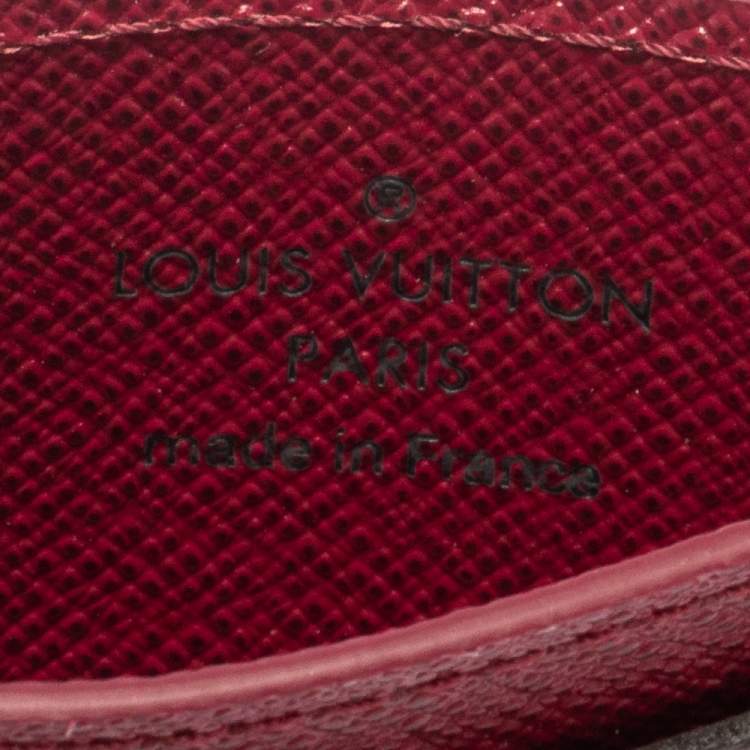 Pre Owned Louis Vuitton Pink/Monogram Coated Canvas Card Holder