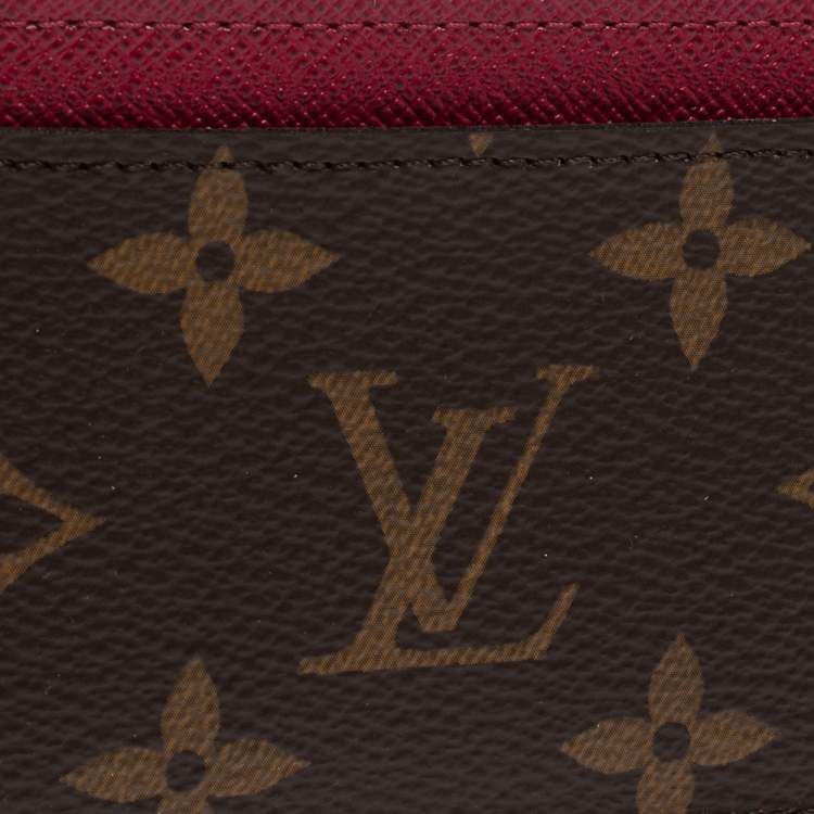 Pre Owned Louis Vuitton Pink/Monogram Coated Canvas Card Holder