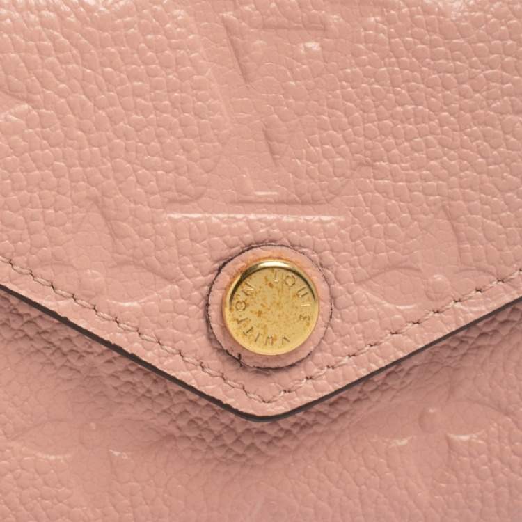 Pre Owned Louis Vuitton Rose Poudre Monogram Empreinte Leather Zoe Wallet