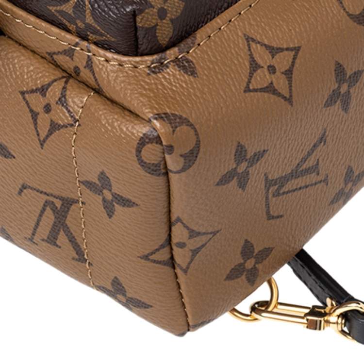 Pre Owned Louis Vuitton Monogram Reverse Canvas Mini Palm Spring Backpack