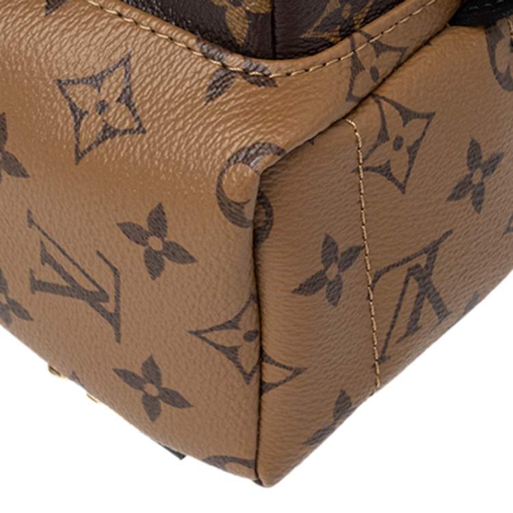 Pre Owned Louis Vuitton Monogram Reverse Canvas Mini Palm Spring Backpack