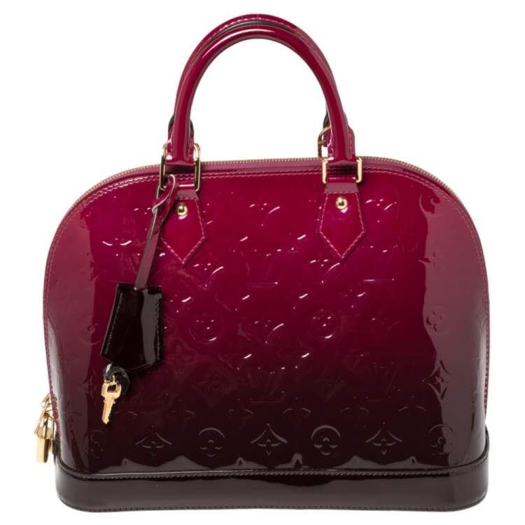 Louis Vuitton Alma Monogram Vernis PM Magenta in Patent Leather