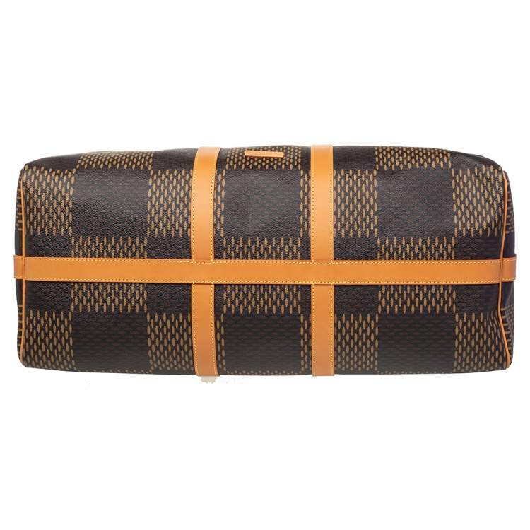 Pre Owned Louis Vuitton x Nigo Monogram/Giant Damier Ebene Canvas Keepall Bandouliere 50 Bag
