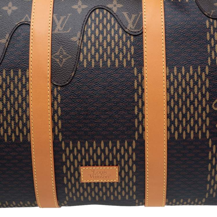 Pre Owned Louis Vuitton x Nigo Monogram/Giant Damier Ebene Canvas Keepall Bandouliere 50 Bag
