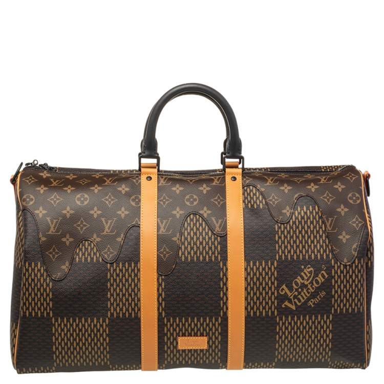 Louis Vuitton Keepall Bandouliere Black-tone 50 Brown in Coated