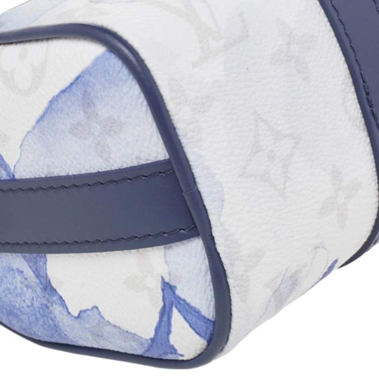 Pre Owned Louis Vuitton Blue/White Monogram Watercolor Canvas Keepall XS Bag