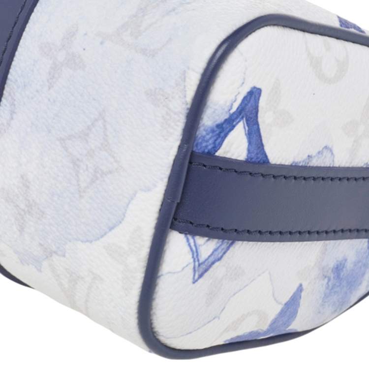 Pre Owned Louis Vuitton Blue/White Monogram Watercolor Canvas Keepall XS Bag