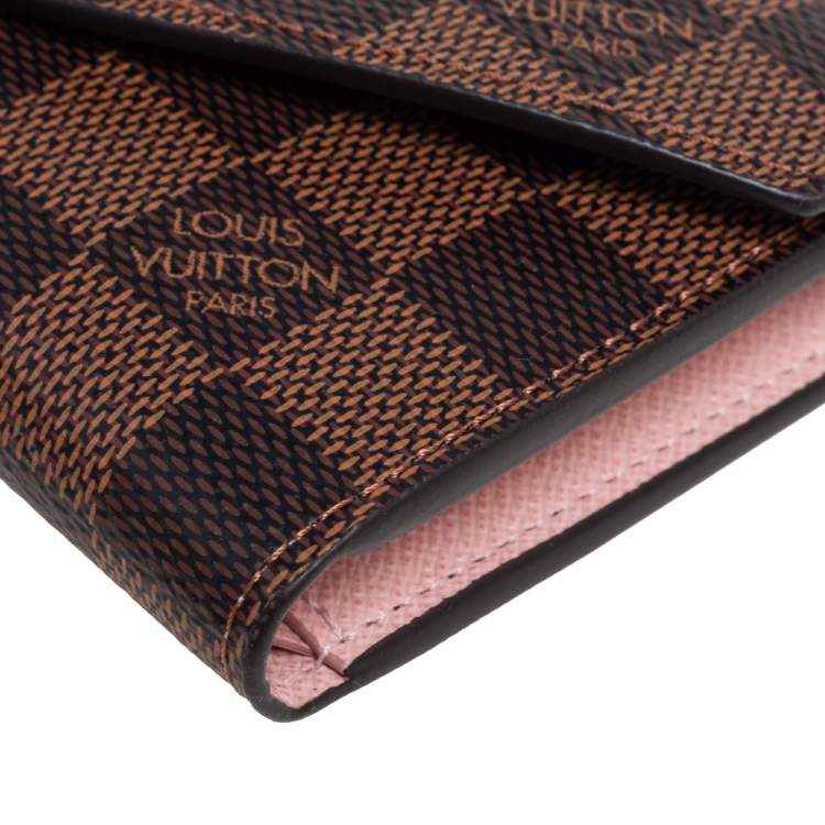 Pre Owned Louis Vuitton Damier Ebene Canvas Victorine Wallet