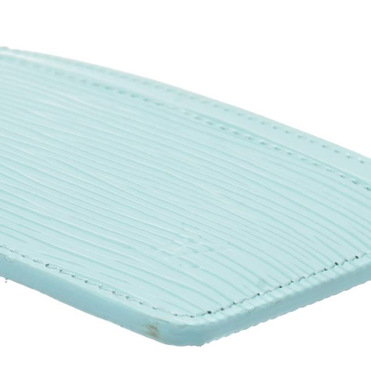 Pre Owned Louis Vuitton Light Blue Epi Leather Card Holder