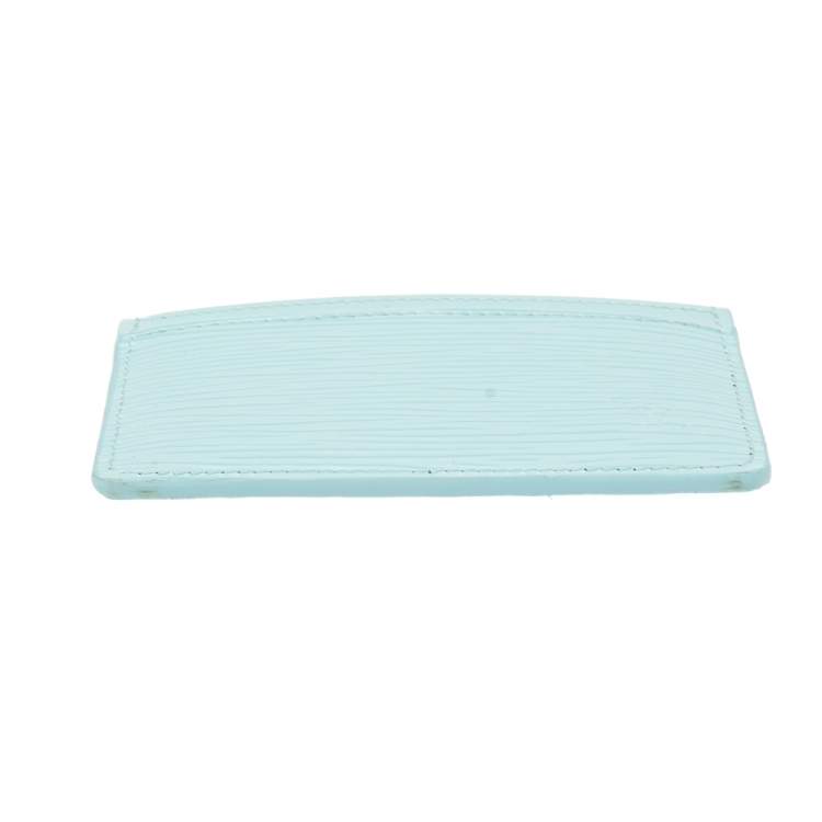 Pre Owned Louis Vuitton Light Blue Epi Leather Card Holder